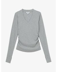 Reiss - Sandrine Ribbed Stretch-Cotton Top - Lyst