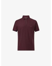 Emporio Armani - Logo-Embroidered Short-Sleeve Cotton Polo - Lyst
