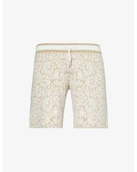 CHE - Daisy Floral-jacquard Cotton Knitted Shorts - Lyst