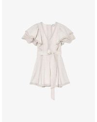 Reiss - Opal Tie-Waist Woven Mini Dress - Lyst