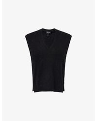 ME+EM - V-Neck Ribbed-Trim Wool-Blend Vest - Lyst