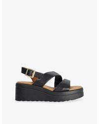 Dune - Karing Leather Wedge Sandals - Lyst