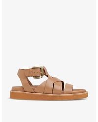 Whistles - Ezra Multi-Strap Flat Leather Sandals - Lyst
