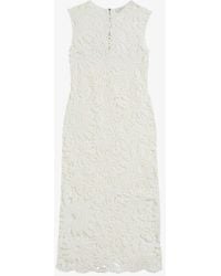 Ted Baker - Corha Floral-crochet Sleeveless Cotton-blend Midi Dress - Lyst