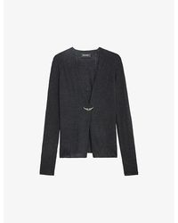 Zadig & Voltaire - Daffy Wing-embellished Slim-fit Cashmere Cardigan - Lyst