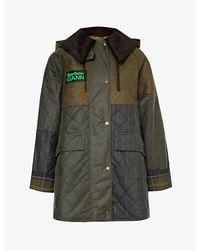 Barbour - X Ganni Burghley Quilted Waxed Organic-cotton Jacket - Lyst