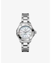 Tag Heuer - Wbp1312.ba0005 Aquaracer Solargraph Stainless-steel And Mother-of-pearl Quartz Watch - Lyst