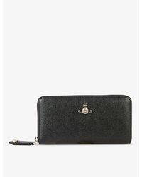 Vivienne Westwood - Victoria Orb-logo Zip-around Leather Wallet - Lyst