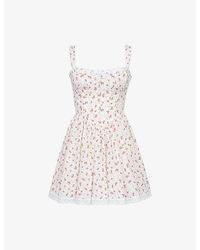 House Of Cb - Ami Corset-Bodice Stretch-Cotton Mini Dress - Lyst