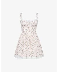House Of Cb - Ami Corset-Bodice Stretch-Cotton Mini Dress - Lyst
