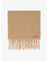 Maje - Fringed Logo-Embroidered Wool And Alpaca Scarf - Lyst