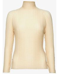 Issey Miyake - Pleated High-neck Woven Top - Lyst