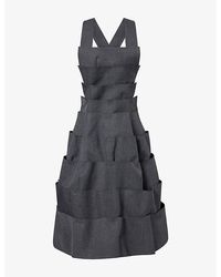 Comme des Garçons - Panelled Open-Side Wool Midi Dress - Lyst