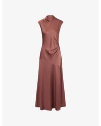 ME+EM - Cowl-Neck Sleeveless Satin Maxi Dress - Lyst