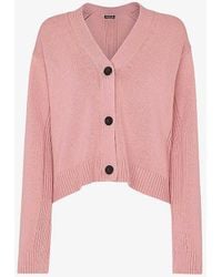 Whistles - Nina Button-front Long-sleeve Cotton Cardigan - Lyst