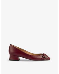 LK Bennett - Resin Buckle-Embellished Leather Heeled Courts - Lyst