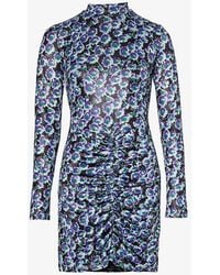 ROTATE BIRGER CHRISTENSEN - Floral-print Coated Recycled Polyester-blend Mini Dress - Lyst
