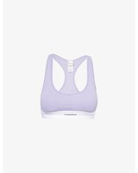 Calvin Klein - Scoop-Neck Modal Ribbed Cotton-Blend Bralette - Lyst