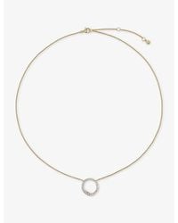 Monica Vinader - Riva Pave 18Ct Vermeil And Lab Grown Diamond Necklace - Lyst