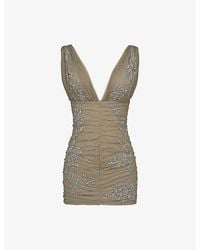House Of Cb - Iolana Hand-Beaded Woven Mini Dress - Lyst