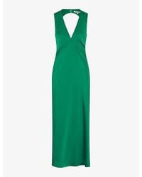 OMNES - Nova Tie-Back Satin Maxi Dress - Lyst