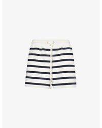 FRAME - Vydrawstring-waist Striped Cotton-blend Shorts - Lyst
