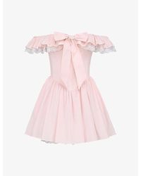 House Of Cb - Jaide Off-The-Shoulder Stretch-Cotton Mini Dress - Lyst