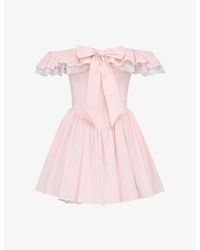 House Of Cb - Jaide Off-The-Shoulder Stretch-Cotton Mini Dress - Lyst