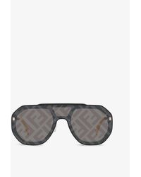Fendi - Fn000575 Monogram Aviator-frame Acetate Sunglasses - Lyst
