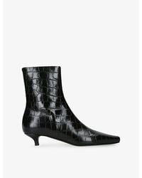 TOTEME - Pointed-Toe Leather Heeled Ankle Boots - Lyst
