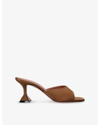 AMINA MUADDI - Lupita 70 Silk-Satin Heeled Mules - Lyst