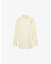 TOTEME - Raglan-Sleeve Raw-Edge Cuff Cotton Shirt - Lyst