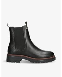 Barbour - Evie Logo-Plaque Leather Ankle Boots - Lyst