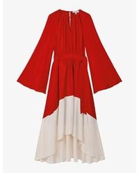 Reiss - Luella Round-neck Woven Midi Dress - Lyst
