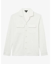 Reiss - Vento Cuban-Collar Patch-Pocket Stretch-Woven Shirt - Lyst