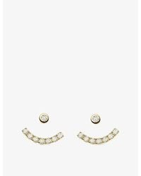 Missoma - Tennis Ear 18Ct Plated Brass And Cubic Zirconia Jacket Stud Earrings - Lyst