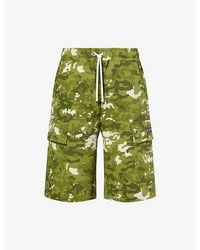 A Bathing Ape - Multi Pixel Cargo Cotton Track Shorts - Lyst