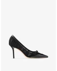 Jimmy Choo - Love Mesh 85 Leather Heeled Courts - Lyst