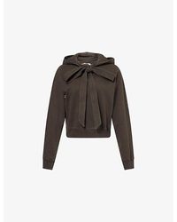 JW Anderson - Tied-Bow Logo-Embroidered Cotton-Jersey Hoody - Lyst