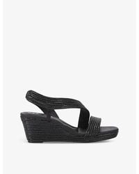 Carvela Kurt Geiger - Gala Jewel-Embellished Rope-Effect Wedge-Heeled Woven Sandals - Lyst