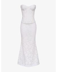 House Of Cb - Solaine Corded Lace Maxi Dress Xs (A-C Cup) - Lyst