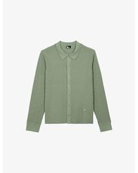 The Kooples - Collared Button-Down Stretch Wool-Blend Jumper - Lyst