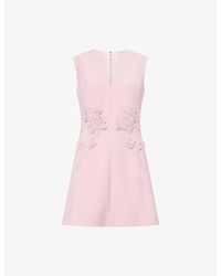 Huishan Zhang - Dionea Floral-Embroidered Woven Mini Dress - Lyst