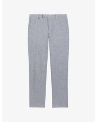 Ted Baker - Frankt Pinstriped Slim-fit Stretch Cotton-blend Trousers - Lyst