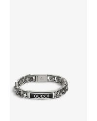 Gucci - Logo-engraved Sterling And Enamel Bracelet - Lyst