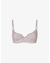 Agent Provocateur - Lindie Underwired Embroidered Floral Mesh Bra - Lyst