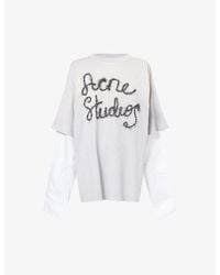 Acne Studios - Tinsel-Logo Round-Neck Cotton-Jersey T-Shirt - Lyst