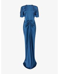 Victoria Beckham - Isabella Draped Satin Gown - Lyst
