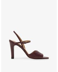 AllSaints - Lila Heeled Leather Sandals - Lyst