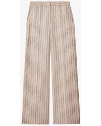 Reiss - Odette Pin-stripe Wide-leg High-rise Woven Trousers - Lyst